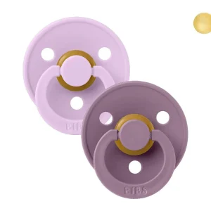 2 Chupetes Bibs Round Violeta Sky/Mauve 0-6 m Talla 1