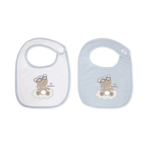 Set de 2 baberos de rizo DREAMY FLIGHT BLUE.