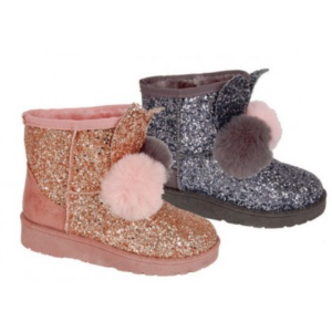 Botín Glitter Detalle Pompones Bubble