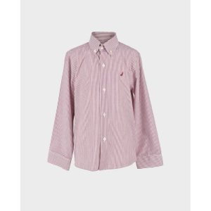 Camisa niño rayas manga larga burdeos La Ormiga