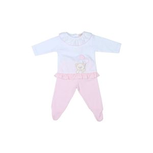 Conjunto mudita algodón para bebé niña Osito globos-29554-Tony Bambino