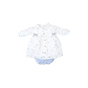 Vestido de manga larga estampado y cubrepañal para bebé niña-28216-Tony Bambino
