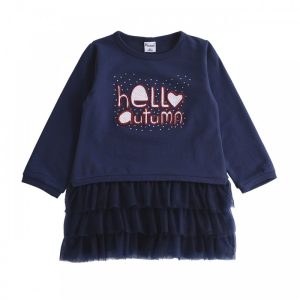 Vestido sudadera con lazo con falda tul volantes-ALM-JGI67803